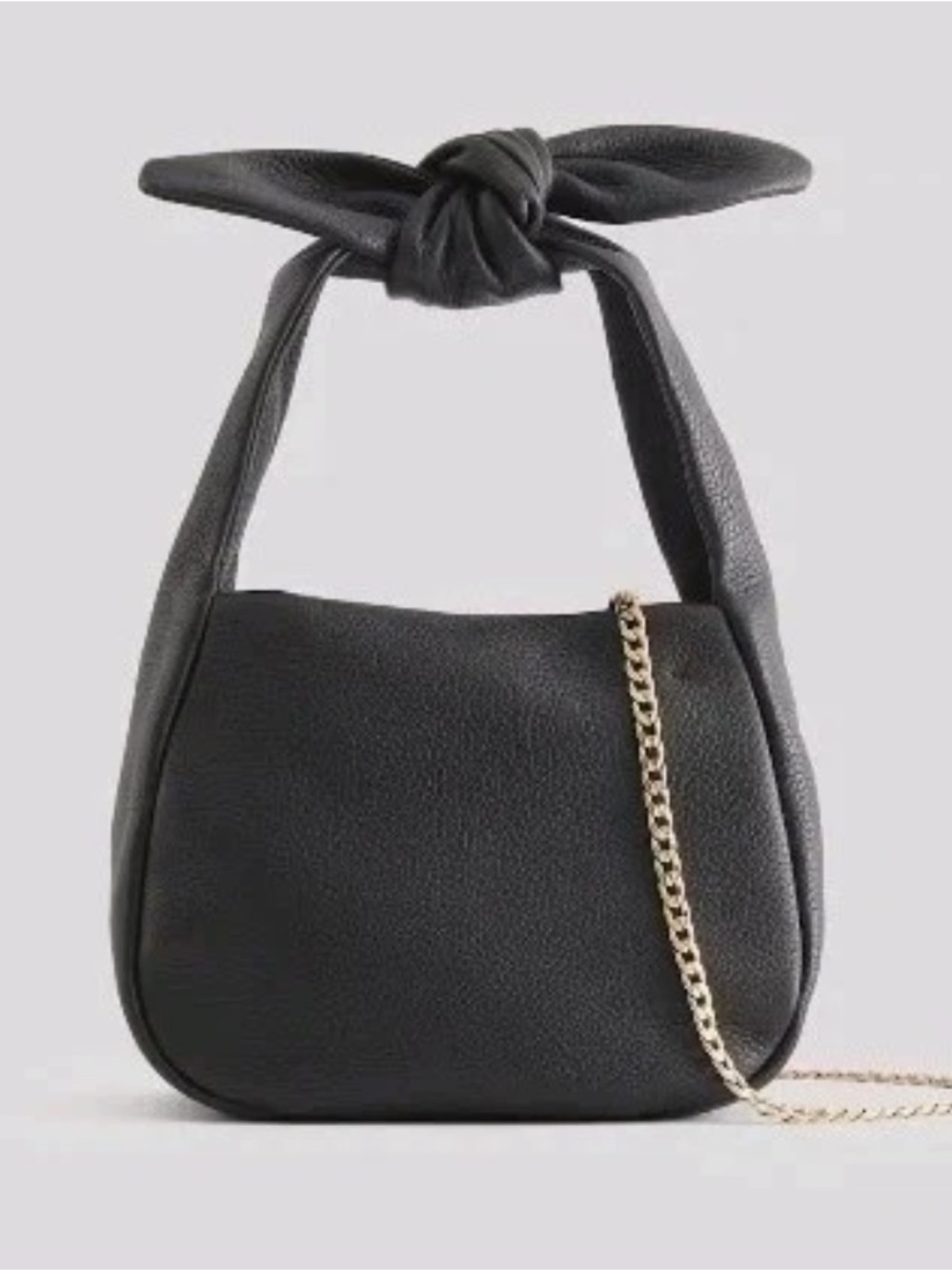 Quince genuine leather Black Knot-Handle Leather mini Bag